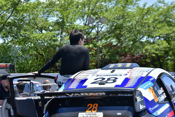 Rally car at an event